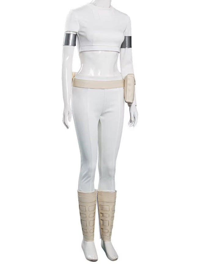 TV Fantasy Padme Cosplay Amidala Costume Space Battle Roleplay Women Top Pants Belt Outfits Halloween Carnival Party Suit