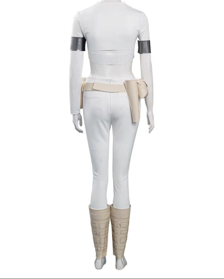 TV Fantasy Padme Cosplay Amidala Costume Space Battle Roleplay Women Top Pants Belt Outfits Halloween Carnival Party Suit